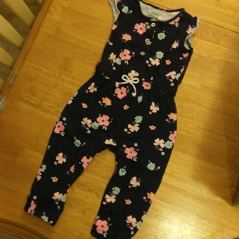 Cute Romper! Child of Mine floral navy romper 12mo